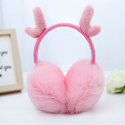 

Cute Fashion Antlers Earmuffs Outdoor Winter Warm Soft Plush Earwarmer Adjustable Headband Ears Muff for Women Girls