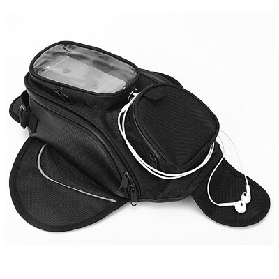 

1X Black Oil Fuel Tank Bag Magnetic Motorcycle Motorbike Oil Fuel Tank Bag Saddle Bag Bigger Window