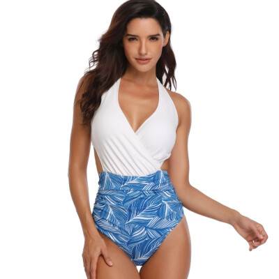 

Printed backless slim swimsuit sexy European&American swimsuit one-piece