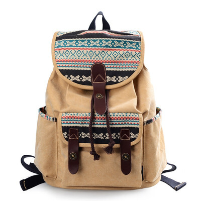 

New canvas ladies backpack summer retro college Korean bag leisure travel bag backpack
