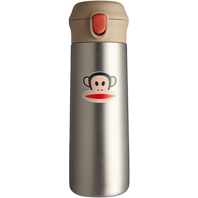 

Big mouth monkey Paul Frank mug portable business boys&girls car student couple cups one button bullet cover children 316 stainless steel cup 500ml original color PFD056