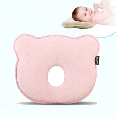 

Newborn Baby Pillow Head Shaping Pillow Prevent Flat Head Memory Foam For Age 0-1 Beige