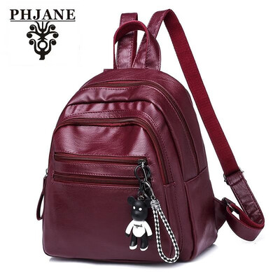 

PHJANE PU Leather Trend Backpack 2018 Fashion Female Backpacks Rucksack