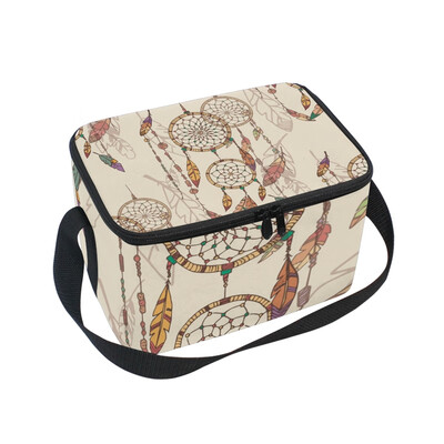 

ALAZA Insulated Lunch Box Bohemian Dream Catcher Lunch Bag for Men Women Portable Tote Bag Cooler Bag