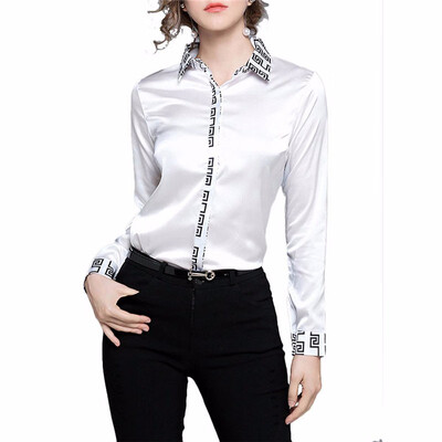 

Womens Shirt Long Sleeve Turn Down Collar Floral Pattern Casual Top shirts