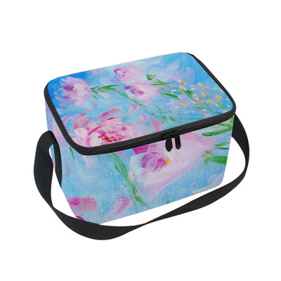 

ALAZA Lunch Box Insulated Pink Peonyon Lunch Bag Large Cooler Tote Bag for Men Women