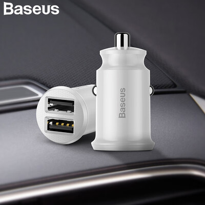 

Baseus Car Charger 31A Max Fast Car Charging Dual USB Car Charger Adapter Mobile Phone Charger iPhone Samsung Xiaomi Qi Charging