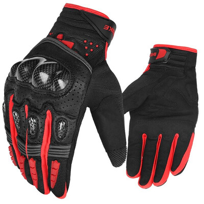 

INBIKE Mens EVA Palm Pad Leather Glove Carbon Fiber Protective Shell Motorcycle Glove Flexible Sensitive Touch-Screen Gloves