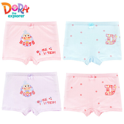 

Dora DORA cotton childrens underwear female baby child girl young childrens clothing boxer four corner pants shorts head DR045 4 strips 120 for height 110-120