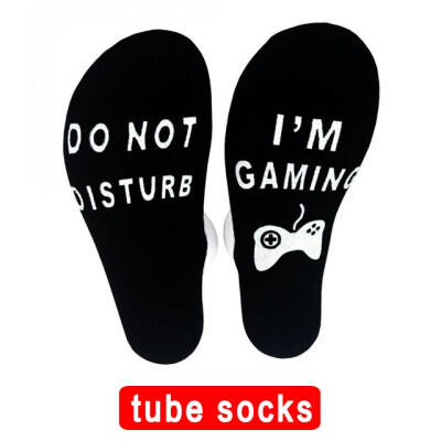 

Newly Unisex Novelty Socks Do Not Disturb I Am Gaming Funny Letter Printed Socks