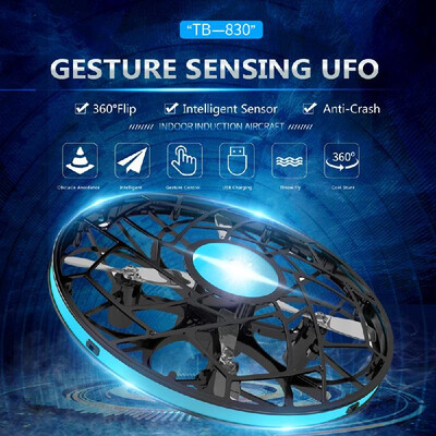 

AIXIYI TB-830 Mini Gesture Sensing UFO Indoor Infrared Hovering Interactive Obstacle Avoidance Aircraft Toy