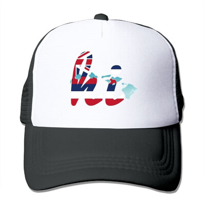 

Fdreattyuny Hi Hawaii Map Flag Fashion Baseball Cap for Men&Women Adjustable Mesh Trucker Hat