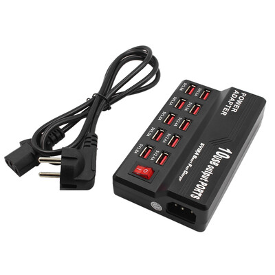 

Multifunctional High Speed 10-Port USB AC to DC Power Socket USB Charging Station Travel Charger for Smart Phones Pad Tablet & Oth