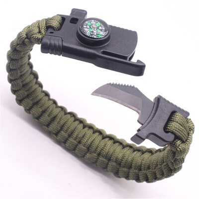 

Adjustable Paracord Survival Bracelet Gear 500LB Outdoor Hiking Travelling