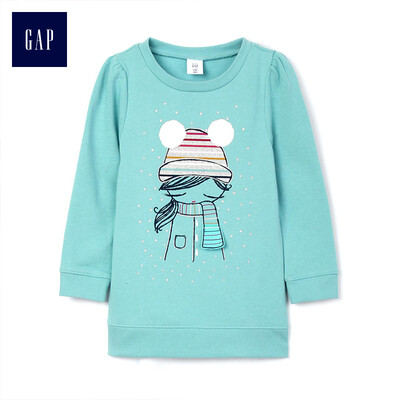 

GAP flagship store female&young interactive pattern fleece long-sleeved sweater 399149 childlike colorful 3YRS
