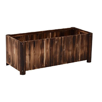 

40" x 16" x 12" Wooden Scalloped Edge Rectangular Raised Garden Bed