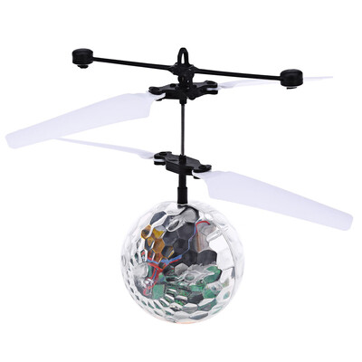 

Mini Children Flying Crystal Ball LED Flashing Stage Light Aircraft Helicopter Infrared Induction Toy