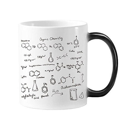 

Organic Chemistry Experimental Molecular Atomic Structure Illustration Morphing Heat Sensitive Changing Color Mug Cup Gift Milk Co