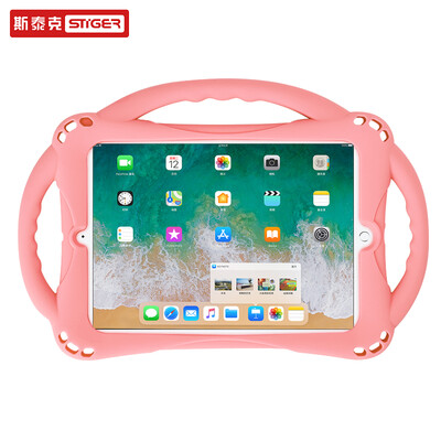 

Steick iPad mini4 protective cover mini 4 all inclusive cartoon silicone anti-fall children new with portable bracket tablet soft shell pink