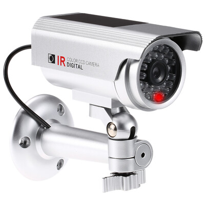 

Simulation Fake Dummy Gun Bullet Camera Rainproof Solar Powered with LED light for House Office Market Security System