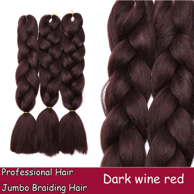 

24 Inches Braiding Hair Ombre for crochet Hair Weave with Synthetic&Twist Braiding Hair Extensions Dark black 100gpc