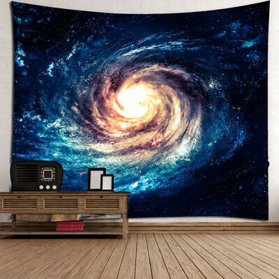 

Galaxy Starry Star Earth Hanging Wall&Blanket Background Fabric Multipurpose Vintage Hippie Beach&Yoga Towel