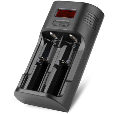 

Soshine T2 Digital LCD 2-Slot 18650 26650 18500 18350 16340 Battery Charger US Adapter