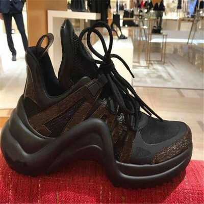 

New real-leather Breathable casual Shoes fashion Women Breathable Athletic Sport Flat antiskid shoes Luxury designer SNEAKER ArchL