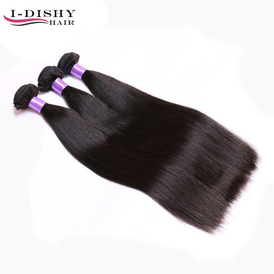 

i-Dishy Hair Products High Quality 8A Brazilian Virgin Hair Straight 3 Bundles Unprocessed Virgin Human Hair Bundles Natural Color