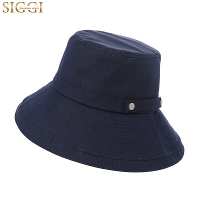 

Siggi CM00012 Sun hat female summer sun hat sunscreen folding cloth cap curling edge ladies casual wild fisherman hat navy blue 57CM