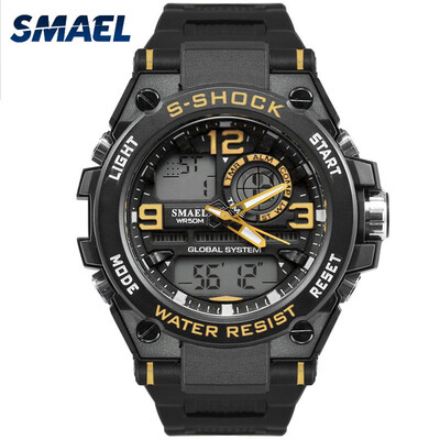 

Mens Stylish Sports Multi-function Electronic Waterproof Watch Dual Display Wristwatches