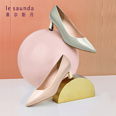 

Lyles Dan pointed shallow mouth high heel fashion elegant OL commuter single shoes female LS AM51101 beige 37
