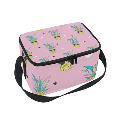 

ALAZA Lunch Box Insulated Lunch Bag Large Cooler Pineapple Pop-Art Style Tote Bag
