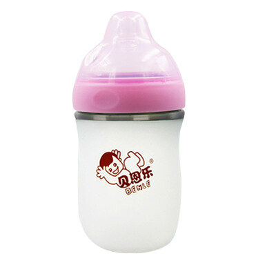 

Baby Silicone Bottle Anti Colic Dual Vent Wide Neck Feeding Bottle For Newborn Infant Toddler BPA Free 9oz Pink