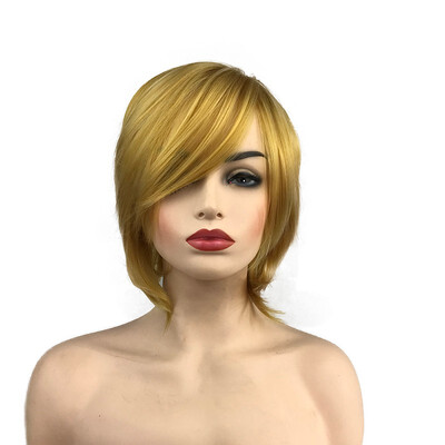 

StrongBeauty Medium Straight Blonde Synthetic Wigs for Women Cosplay Wigs