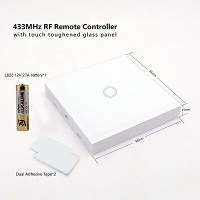 

eWeLink T433 86 Type Luxury Wall Touch Panel Sticky 433MHz Wireless RF Remote Control Transmitter Automation Modules 1 Gang Support