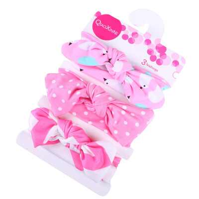 

3Pcs Baby Headbands Elastic Knotted Cotton Girls Hairbands Hair Accessory for Newborn Toddler Children Style 14