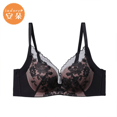 

Embrys Anduo rimless underwear embroidered bra gathered to receive the pair of breast bra bra HB0166U black BLK 70B