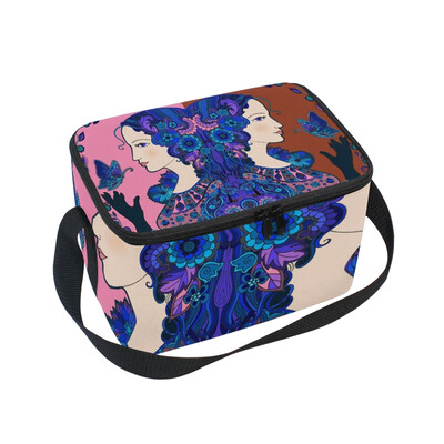 

ALAZA Insulated Lunch Box Twins Girl Lunch Bag for Men Women Portable Tote Bag Cooler Bag