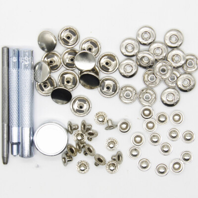 

15mm 15pcs a Set of Metal Snap Button with Fastener Installation Tool for Children&Adult Clothes&Leather