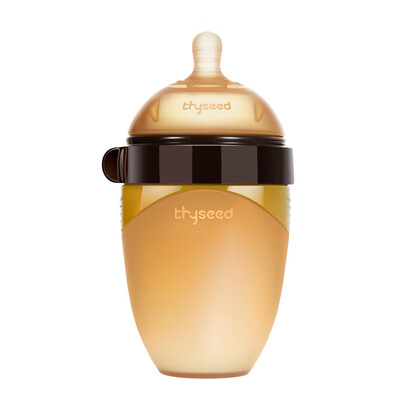 

Shixi baby silicone broken milk bottle food supplement 18 months or more simulation newborn baby pacifier wide diameter soft anti-fall bottle 240ml TB25 send handle with straw
