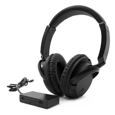 

FM Wireless Headphones Over-Ear Music Earphones Receiver AUX Transmitter 35mm & RCA Wired Headset w Mic Support FM Radio for TV