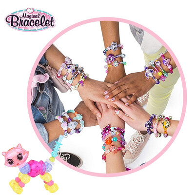 

Children DIY Hand Chain Magical Unicorn DIY Transformable Bracelet Lovely Pet Toy Hand Chain for Girl Birthday Gift