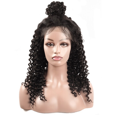 

Ishow Hair High Quality 8A Deep Wave Lace Frontal Wigs Remy Virgin Hair