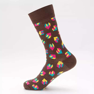 

Men Happy Lucky puzzle love anchor Big Size Business Fashion Wedding Gift Socks