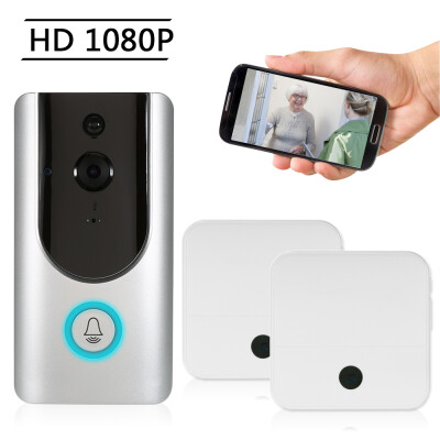 

HD 1080P WiFi Smart Wireless Security Doorbell with 2PCS 18650 Batteries Smart Visual Intercom Recording Video Door Phone Night Vi