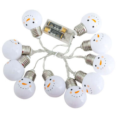 

UpperX Xmas String Lights Decor LED Bulb Holiday 15M 10 LEDs Cute Snowman Halloween Home Party Garden Courtyard Path Decor