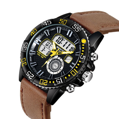 

SANDA Luxury Brand Men Analog Digital Leather Sports Watches Mens Army Military Watch Man Quartz Clock Relogio Masculino 771