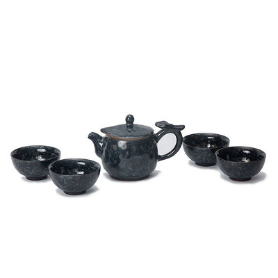 

Jian blue fambed gold spots teaset