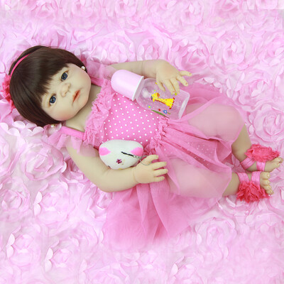 

Lovely 23 Inch Full Silicone Baby Doll 100 Handmade Lifelike Reborn Babies Girl Toy For Kid Christmas Gift Bedtime Playmate